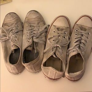 white jack purcell’s and converse both 7.5